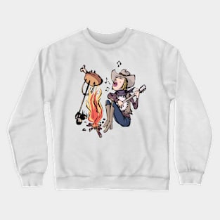 Girl with Guitar Crewneck Sweatshirt